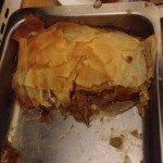 The pie cut in half in all its glory